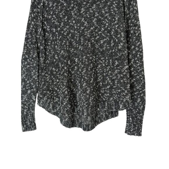 Lucky Brand Black & White Heather Knit Turtleneck Long Sleeve Sweater Top Size L - Picture 4 of 9